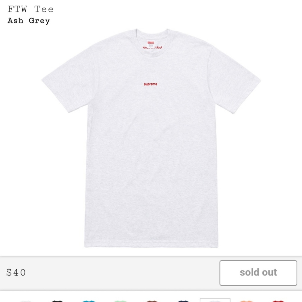 Ftw supreme tee ash grey
